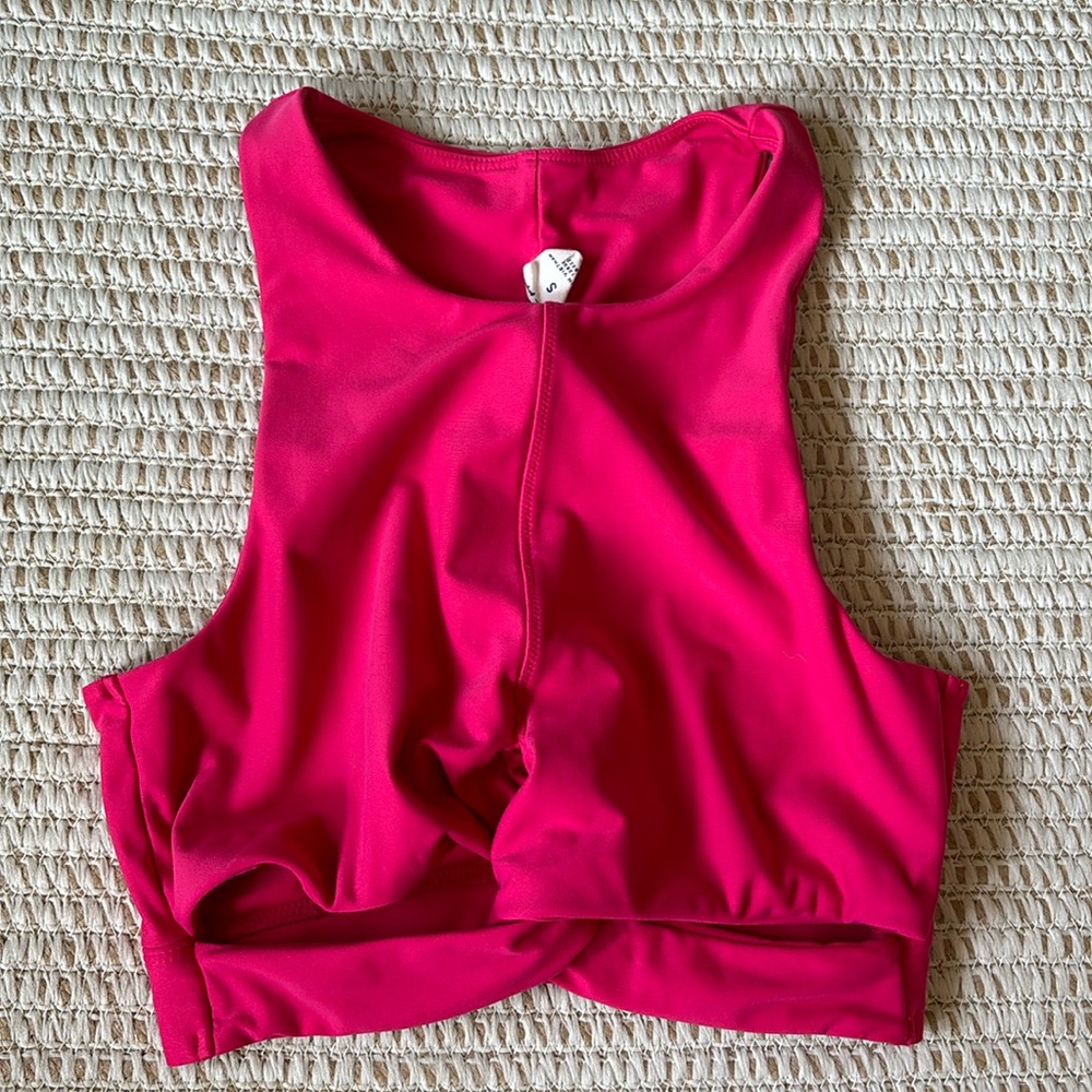 Spiritual gangster twist front sports bra